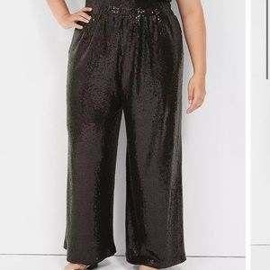 Lane Bryant black Pull-On Sequin Wide Leg Pant - size 18 item # 45